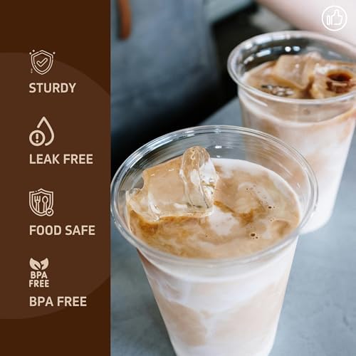 YEEHAW 16 oz 100 Pack Iced Coffee Cups with Lids