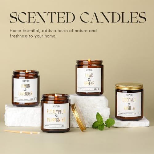 AOOVOO Coconut Vanilla Candles 9 oz Aromatherapy Soy Candles