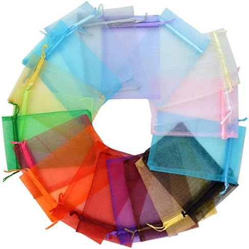 Tojwi 50pcs Mix Color Organza Gift Bags