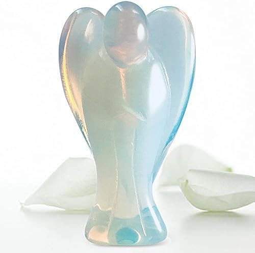 Original Pocket Guardian Angel with Serenity Prayer Card - Opal Healing Stone Figurine