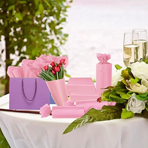 100 Sheets Pink Tissue Paper for Wrapping and Crafting