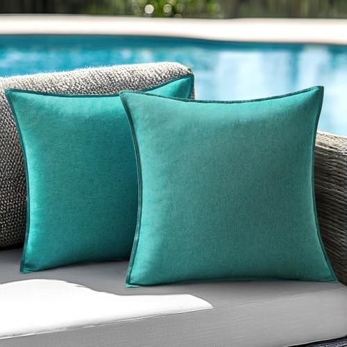 ANRODUO Set of 2 Waterproof Pillow Covers Turquoise