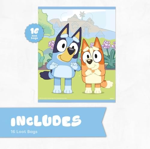 Unique Bluey Goodie Bags for Party Favors 16 Pack