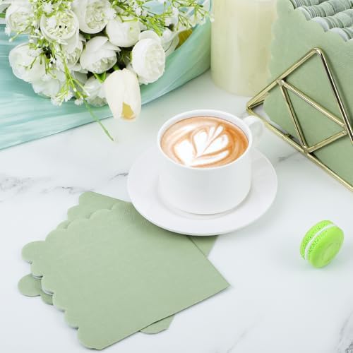 120 Pcs Sage Green Cocktail Napkins