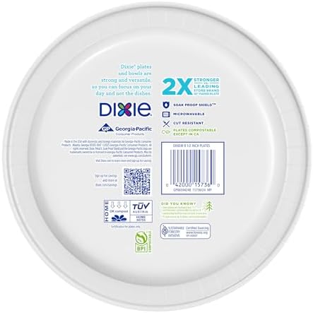 Dixie Medium Paper Plates 85 Inch 90 Count