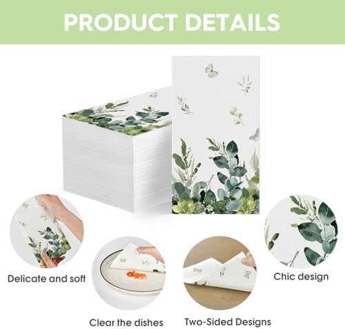 Horaldaily 100 Piece Spring Decorative Napkins