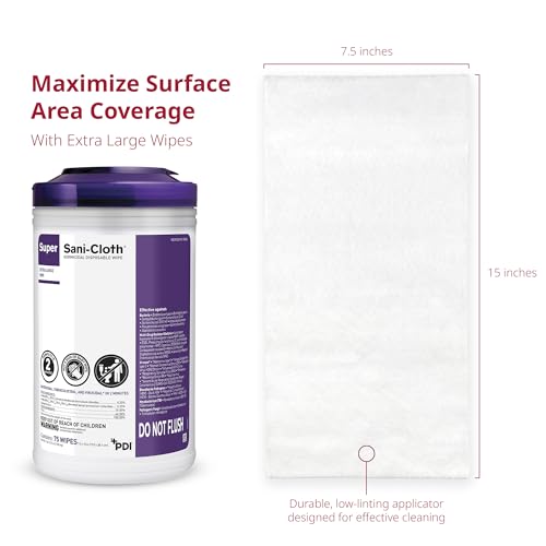 Super Sani Cloth Germicidal Disposable Wipe 5x8