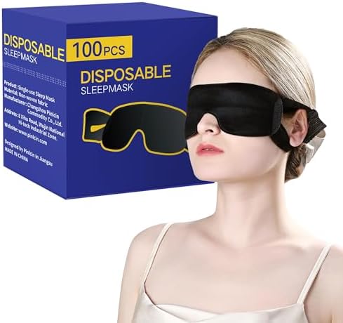 CROUVM Pack of 100 Disposable Sleep Eye Masks for Men Women