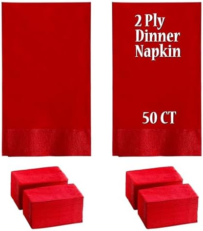 Perfectware 2 Ply Red Dinner Napkins 50 CT