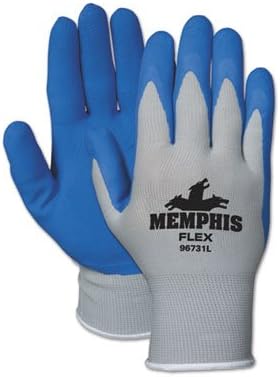 Memphis Flex Seamless Nylon Knit Gloves X Large Blue Gray Pair