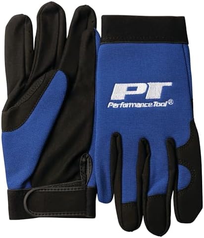 Performance Tool W88999 Mechanics Gloves Blue Medium