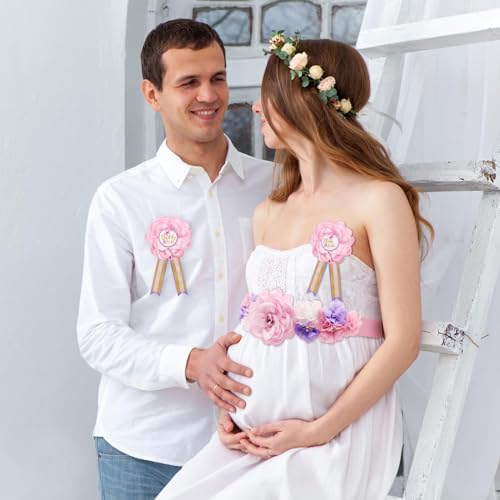 Butterfly Baby Shower Sash Set Maternity Corsage and Belly Band