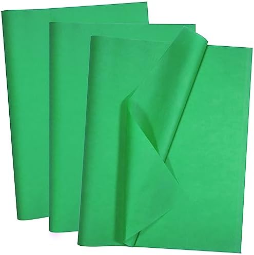 100 Sheets Green Tissue Paper for Wrapping and Crafts