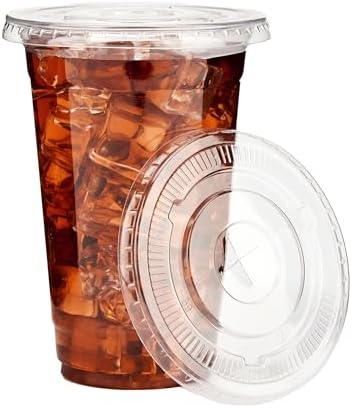 YEEHAW 16 oz 100 Pack Iced Coffee Cups with Lids