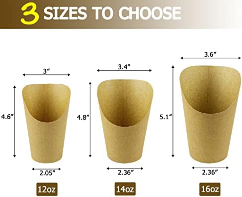 CAMKYDE 50 Pcs French Fries Holder Cups 12oz