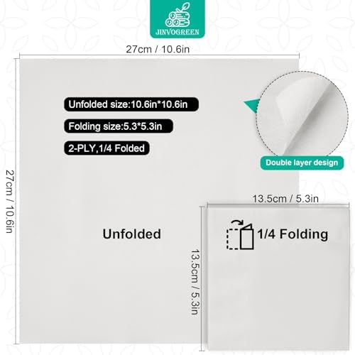 500 Count 2-Ply White Disposable Cocktail Napkins