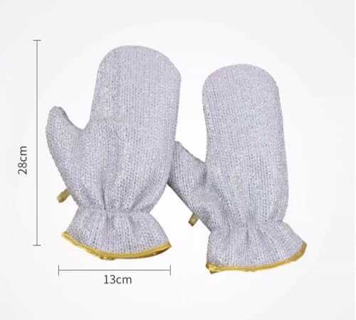 Steel Wire Dishwashing Gloves 4-Pack Durable Waterproof