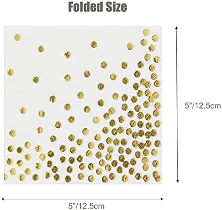 50 Pack Disposable Gold Foil Cocktail Napkins for Parties