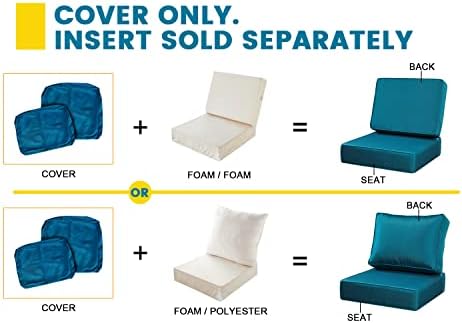 ARTPLAN Outdoor Deep Seat Slipcovers for Patio Furniture