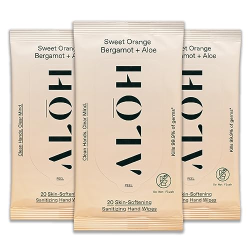 ALH Sweet Orange Bergamot Hand Sanitizing Wipes 3 Pack 60 Wipes
