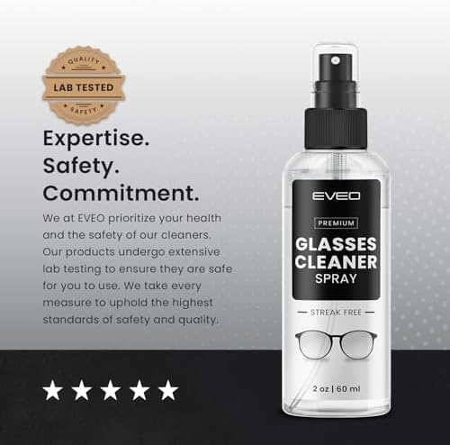 EVEO Glasses Cleaner Spray Cloth Kit - 4oz