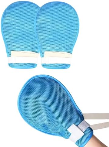 Dementia Restraint Gloves 2 Pack Safe Anti-Scratch Mitts for Elderly Care