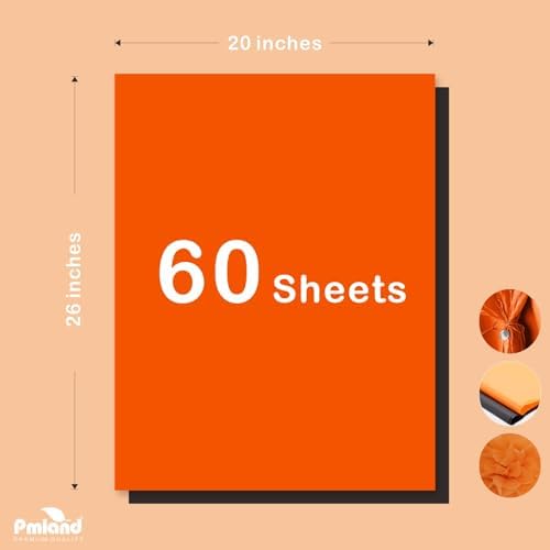 PMLAND Gift Wrapping Tissue Paper Black Orange 20x26 60 Sheets