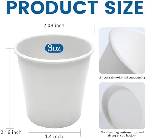 100 Count 3oz Disposable Paper Cups for Bathroom Use