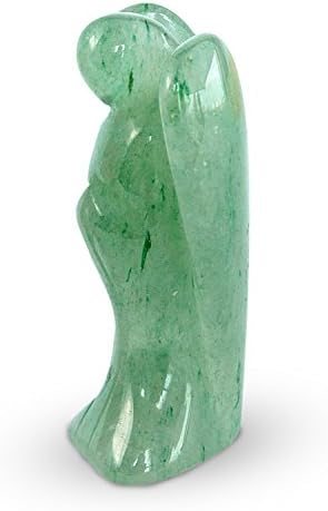 Original Pocket Guardian Angel with Serenity Prayer Card - Green Aventurine Healing Stone Figurine