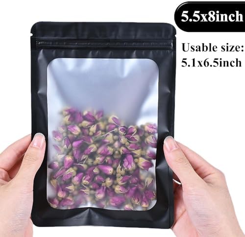 Resealable Mylar Pouch Pen Bags 100PCS Black 55 x 8 Inch