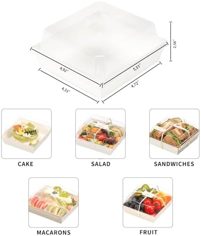 50 Pack Small Charcuterie Boxes with Clear Lids and Sporks