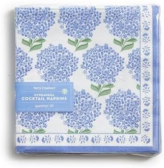 Twos Company Hydrangea 3-Ply Paper Napkins 20 Pack