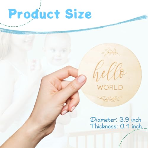 7 Piece Wooden Baby Milestone Signs with Hello World