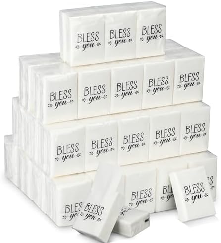 Ctosree 50 Pack Pocket Tissues Travel Size 3 Ply