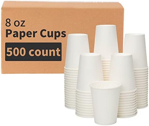 RACETOP 8 Oz 500 Pack Disposable Paper Coffee Cups