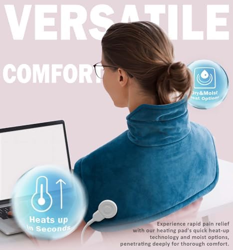 DHFLIP 2lb Weighted Heating Pad for Neck and Shoulder Pain Relief