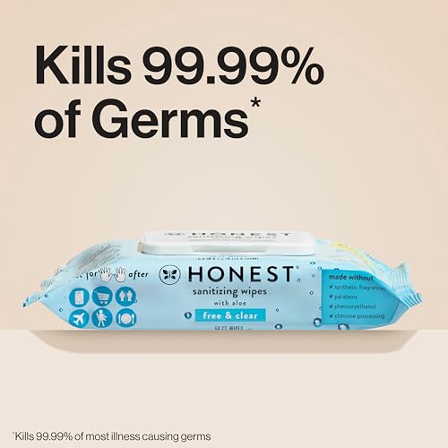 The Honest Company Fragrance Free Alcohol Wipes 150 Count