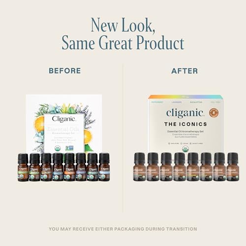 Cliganic Organic Essential Oil Gift Set - 8 Premium Oils