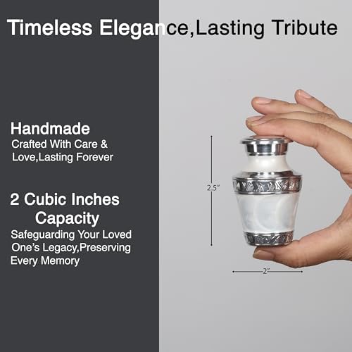 Little Urns for Human Ashes White - Small Urn for Cremation