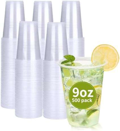 RACETOP 500 Pack 9 oz Clear Plastic Cups
