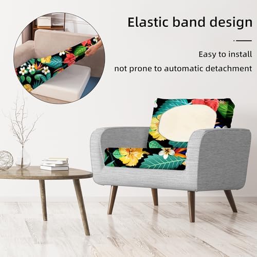 8Pcs Stretch Floral Leaf Cushion Covers for Outdoor Furniture