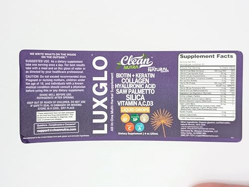 LuxGlo Biotin Collagen Skin Hair Nails Drops