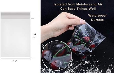 NEOACT 300 PCS 5x7 Clear Resealable Cellophane Bags