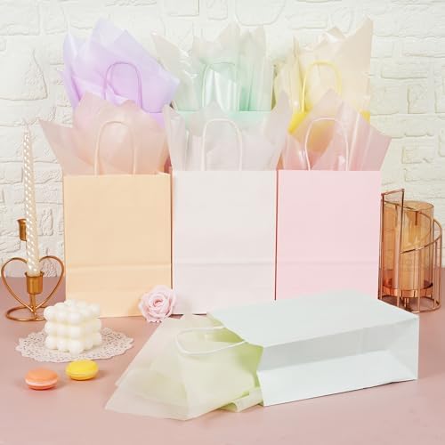 MAMUNU 105 Sheet Metallic Pastel Wrapping Tissue Paper 20x14 Inches