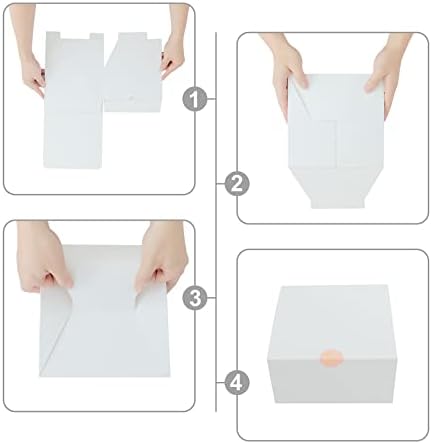 Yuefanbox White Gift Boxes with Lids 12 Pack 8x8x4 Inch Set