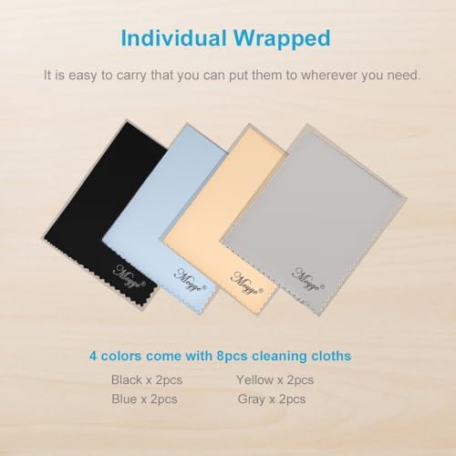 Mcyye 8PCS Microfiber Cleaning Cloths for Glasses and Electronics