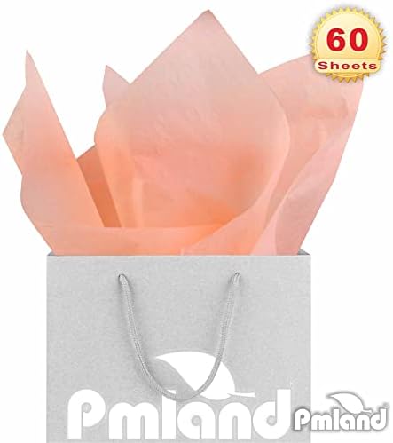 PMLAND Gift Wrapping Tissue Paper Peach 20x26 60 Sheets