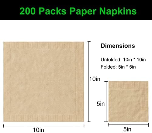 200 Count Compostable Cocktail Napkins for All Occasions