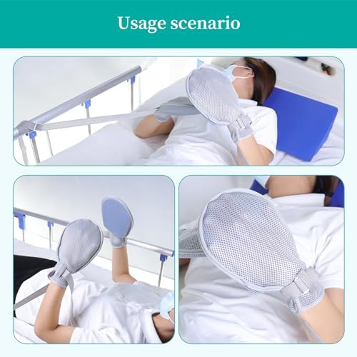 Medical Restraint Gloves - 2Pcs Washable for Seniors