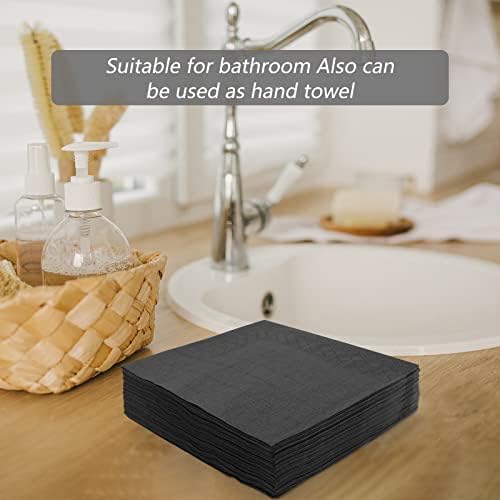 300 Count Black Disposable Napkins 10x10 2-Ply